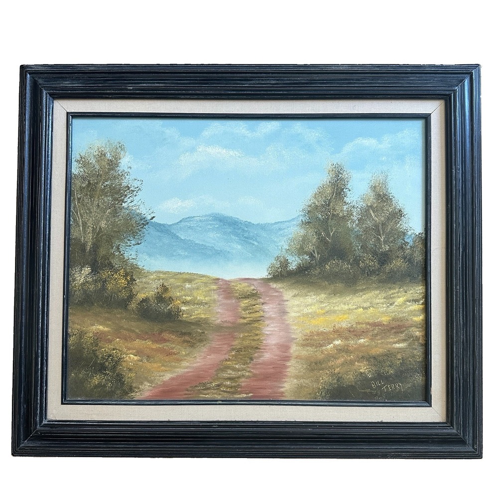 Original Oil Painting Bill Terry 25.5" x 22" Texas Hill Country Landscape Framed
